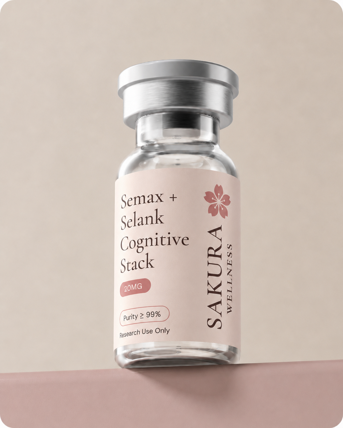 Semax plus Selank cognitive stack Sakura Wellness vial